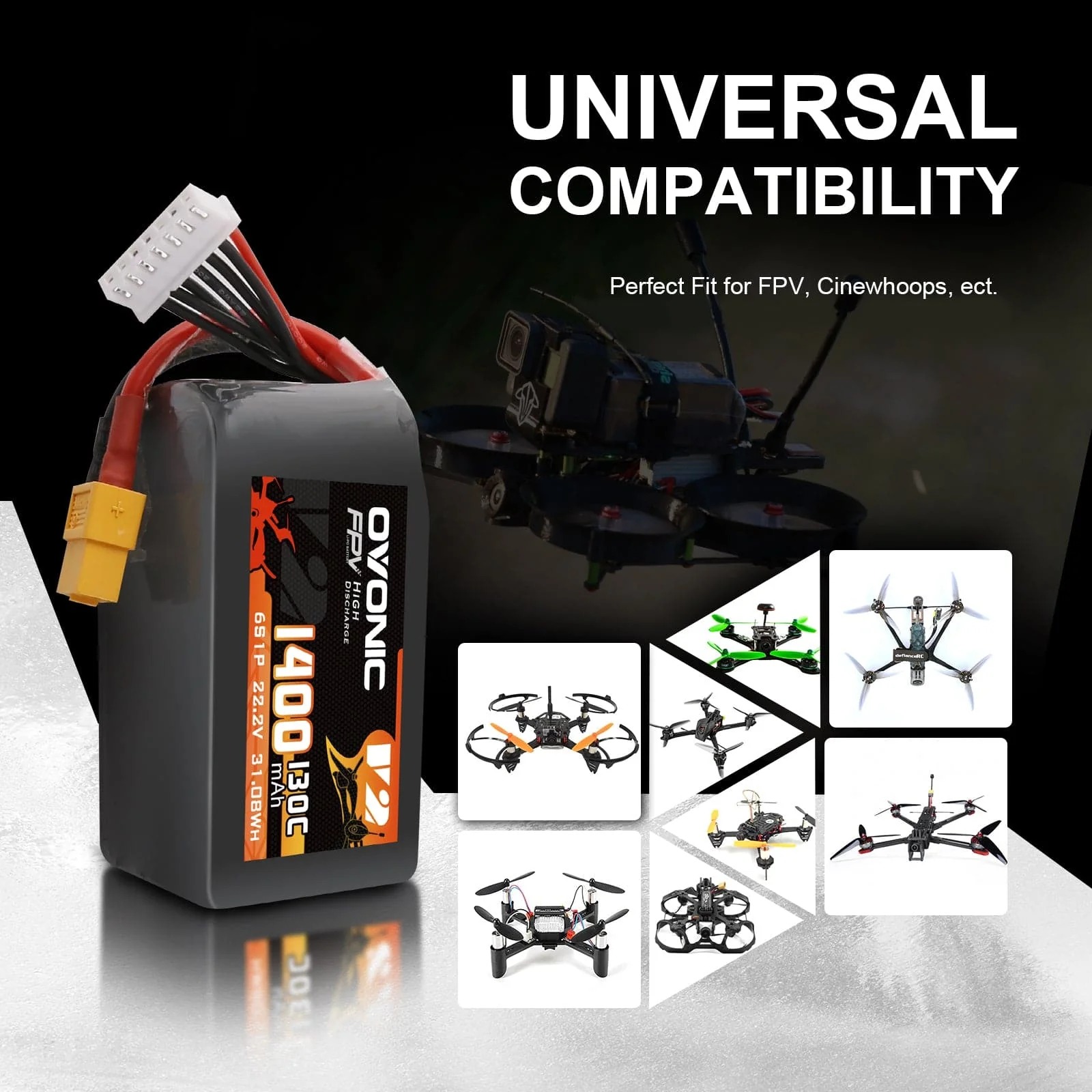 Paquete de Baterías LiPo Ovoni - Drone Battery 6S reseña y precio